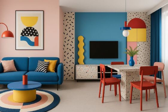 前衛繽紛的 2025 孟菲斯風格｜室內設計與裝潢特色新方向